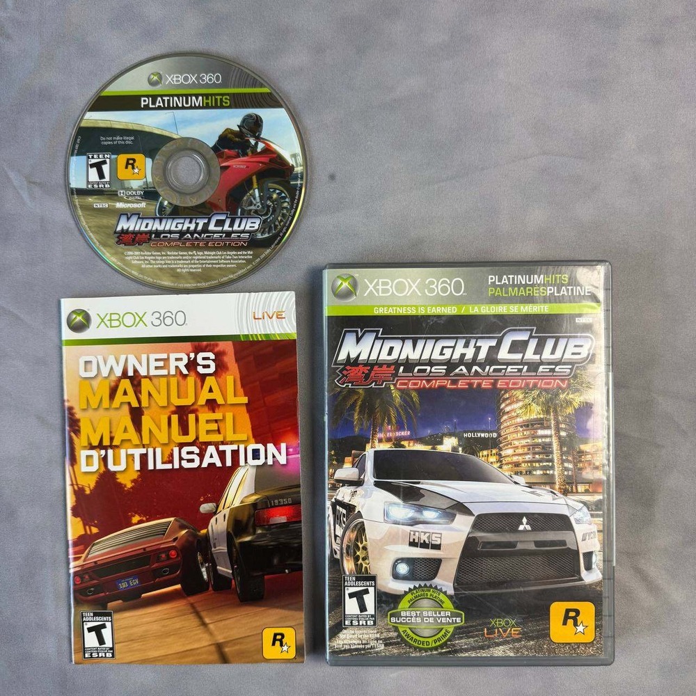 Rockstar Midnight Club Los Angeles Complete Edition Xbox 360 Platinum Hits CIB